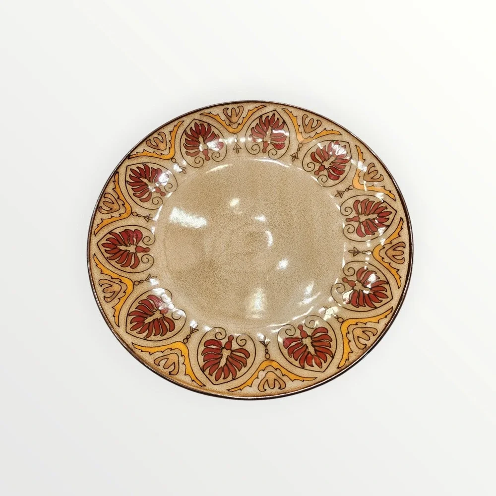 Pier 1 Imports Myra Dinner Plates Set of 2 Hand-Painted Stoneware